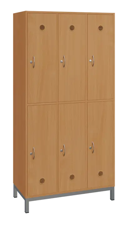 SBS-2233 šatní skříň 6-boxová, 1800x900x400 mm, kovové nohy, buk royal